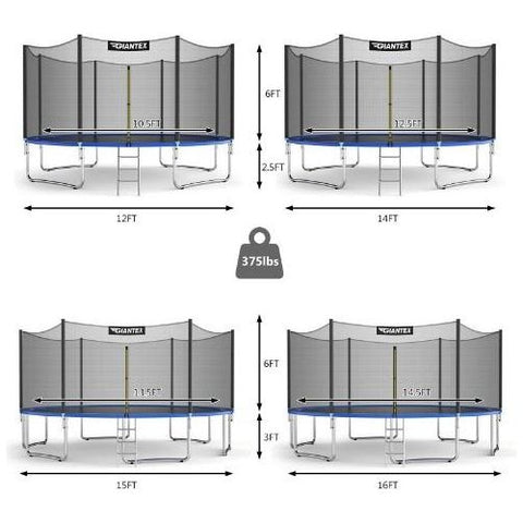 Costway Trampolines 12/14 ft Trampoline Bounce Jump Combo with Spring Pad by Costway