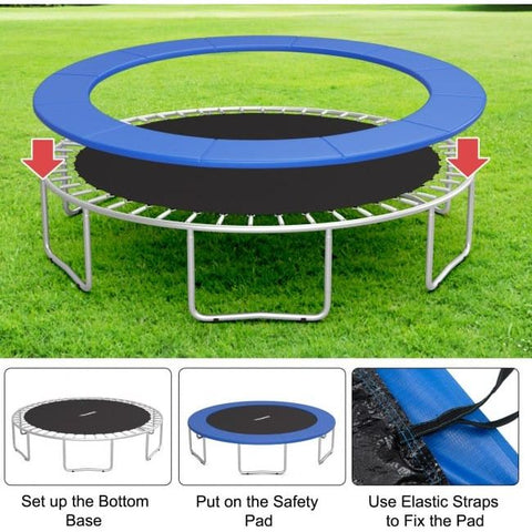 Costway Trampolines 16 Feet Waterproof and Tear-Resistant Universal Trampoline Safety Pad Spring Cover by Costway 781880236085 26091457 16Ft Waterproof Tear Resistant Trampoline Safety Spring Cover Costway