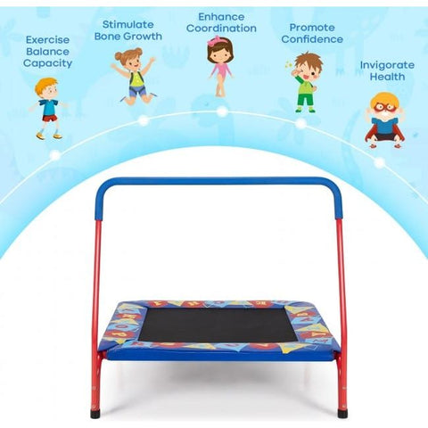 Costway Trampolines 36 Inch Kids Indoor Outdoor Square Trampoline with Foamed Handrail by Costway 781880236092 40579236 36" Kids Indoor Outdoor Square Trampoline Foamed Handrail Costway