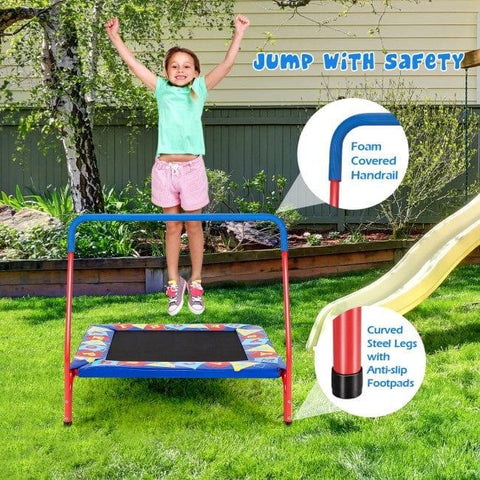 Costway Trampolines 36 Inch Kids Indoor Outdoor Square Trampoline with Foamed Handrail by Costway 781880236092 40579236 36" Kids Indoor Outdoor Square Trampoline Foamed Handrail Costway