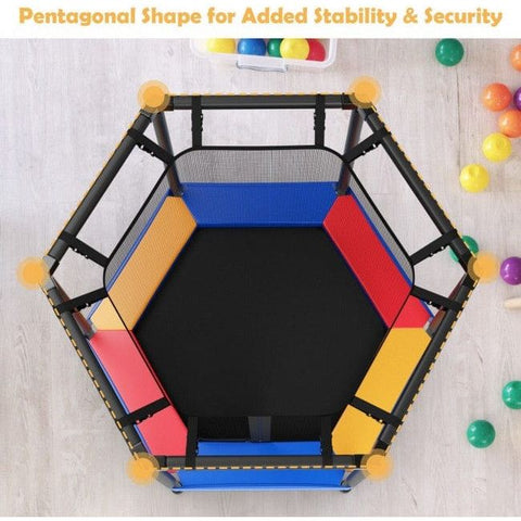 Costway Trampolines 48 Inches Hexagonal Kids Trampoline With Foam Padded Handrails by Costway 781880235255 78193024 48 Inches Hexagonal Kids Trampoline Foam Padded Handrails by Costway