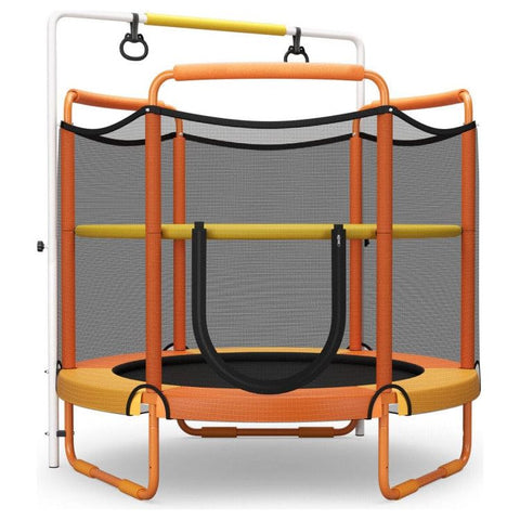 Costway Trampolines 5 Feet Kids 3-in-1 Game Trampoline with Enclosure Net Spring Pad by Costway 781880223726 24903786