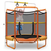 Image of Costway Trampolines 5 Feet Kids 3-in-1 Game Trampoline with Enclosure Net Spring Pad by Costway 781880223726 24903786