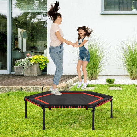 Costway Trampolines 50 Inch Hexagonal Fitness Trampoline Exercise Rebounder with Pad by Costway 781880203933 48936025 50 Inch Hexagonal Fitness Trampoline Exercise Rebounder with Pad