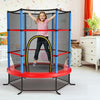 Image of Costway Trampolines 55 Inch Kids Recreational Trampoline Bouncing Jumping Mat with Enclosure Net by Costway