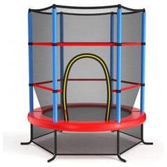 Costway Trampolines 55 Inch Kids Recreational Trampoline Bouncing Jumping Mat with Enclosure Net by Costway