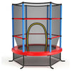 Image of Costway Trampolines 55 Inch Kids Recreational Trampoline Bouncing Jumping Mat with Enclosure Net by Costway