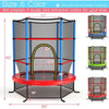 Image of Costway Trampolines 55 Inch Kids Recreational Trampoline Bouncing Jumping Mat with Enclosure Net by Costway