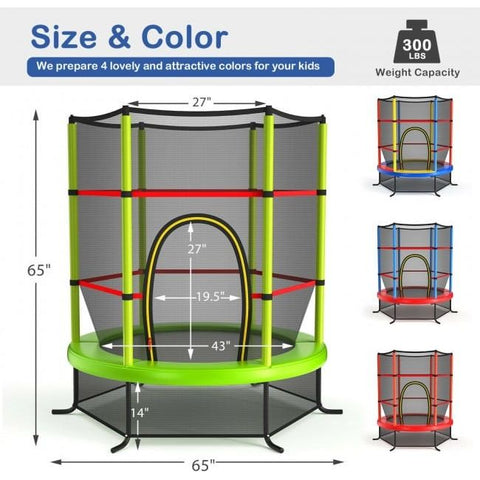 Costway Trampolines 55 Inch Kids Recreational Trampoline Bouncing Jumping Mat with Enclosure Net by Costway 55 Inch Kids Recreational Trampoline Bouncing Jumping Mat with Enclosure Net by Costway by Costway