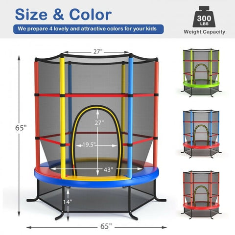 Costway Trampolines 55 Inch Kids Recreational Trampoline Bouncing Jumping Mat with Enclosure Net by Costway 55 Inch Kids Recreational Trampoline Bouncing Jumping Mat with Enclosure Net by Costway by Costway