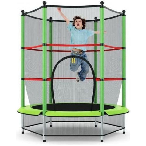 Costway Trampolines 55" Youth Jumping Round Trampoline with Safety Pad Enclosure by Costway 55" Youth Jumping Round Trampoline Safety Enclosure Costway 27560384