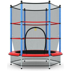 Costway Trampolines Blue 55" Youth Jumping Round Trampoline with Safety Pad Enclosure by Costway 6952938366724 27560384 55" Youth Jumping Round Trampoline Safety Enclosure Costway 27560384