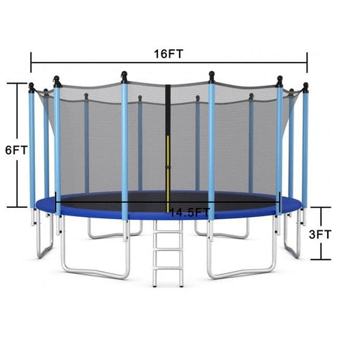 Costway Trampolines Outdoor Trampoline with Safety Closure Net by Costway