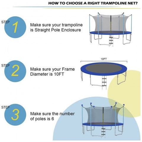 Costway Trampolines Replacement Weather-Resistant Trampoline Safety Enclosure Net by Costway Replacement Weather-Resistant Trampoline Safety Enclosure Net Costway