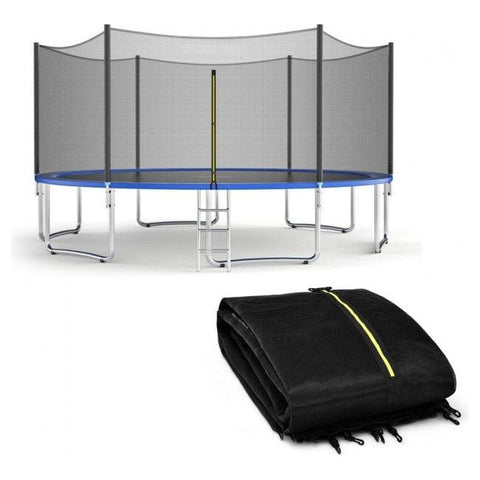 Costway Trampolines Trampoline Replacement Protection Enclosure Net with Zipper by Costway 36 Inch Trampoline with Full Covered Handrail by Costway SKU# 86547193