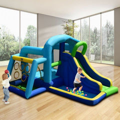 Costway Water Parks & Slides 5 In 1 Kids Inflatable Climbing Bounce House by Costway Inflatable Bounce House Castle Water Slide with Climbing Wall Costway