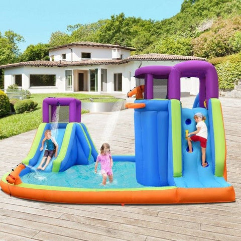 Costway Water Parks & Slides 6-in-1 Inflatable Dual Water Slide Bounce House by Costway