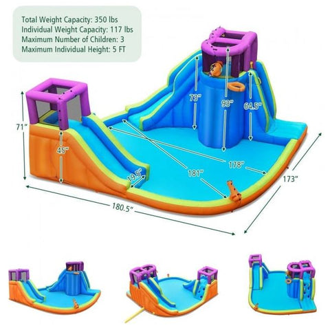 Costway Water Parks & Slides 6-in-1 Inflatable Dual Water Slide Bounce House by Costway