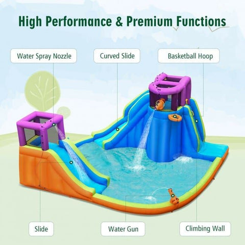 Costway Water Parks & Slides 6-in-1 Inflatable Dual Water Slide Bounce House by Costway