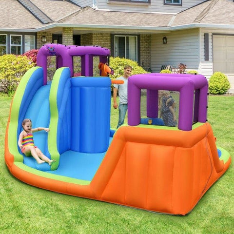 Costway Water Parks & Slides 6-in-1 Inflatable Dual Water Slide Bounce House by Costway