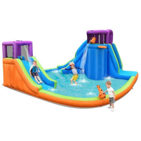 Costway Water Parks & Slides 6-in-1 Inflatable Dual Water Slide Bounce House by Costway