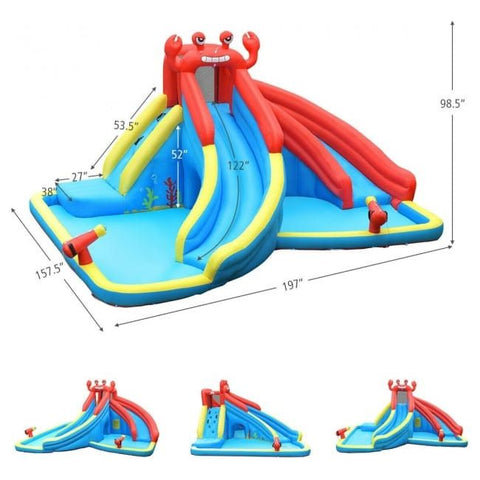 Costway Water Parks & Slides Inflatable Water Slide Bounce House with Water Cannon and Air Blower by Costway 781880243724 63529184 Inflatable Water Slide Bounce House Water Cannon Air Blower by Costway