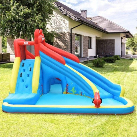 Costway Water Parks & Slides Inflatable Water Slide Bounce House with Water Cannon and Air Blower by Costway 781880243724 63529184 Inflatable Water Slide Bounce House Water Cannon Air Blower by Costway