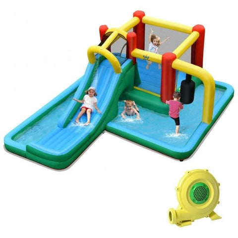 Costway Water Parks & Slides Inflatable Water Slide Climbing Bounce House with Tunnel and Blower by Costway 781880243670 85920731 Inflatable Water Slide Climbing Bounce House Tunnel and Blower Costway