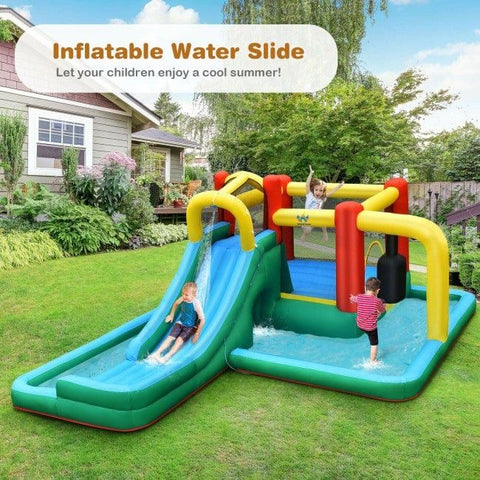 Costway Water Parks & Slides Inflatable Water Slide Climbing Bounce House with Tunnel and Blower by Costway 781880243670 85920731 Inflatable Water Slide Climbing Bounce House Tunnel and Blower Costway