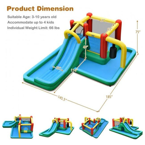 Costway Water Parks & Slides Inflatable Water Slide Climbing Bounce House with Tunnel and Blower by Costway 781880243670 85920731 Inflatable Water Slide Climbing Bounce House Tunnel and Blower Costway