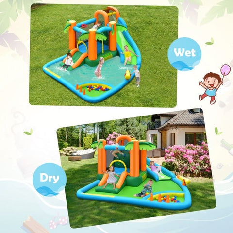 Costway Water Parks & Slides Inflatable Water Slide Park with Upgraded Handrail without Blower by Costway 781880250623 97132850 Inflatable Water Slide Park with Upgraded Handrail without Blower