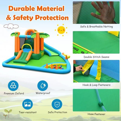 Costway Water Parks & Slides Inflatable Water Slide Park with Upgraded Handrail without Blower by Costway 781880250623 97132850 Inflatable Water Slide Park with Upgraded Handrail without Blower