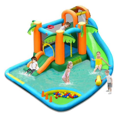 Costway Water Parks & Slides Inflatable Water Slide Park with Upgraded Handrail without Blower by Costway 781880250623 97132850 Inflatable Water Slide Park with Upgraded Handrail without Blower