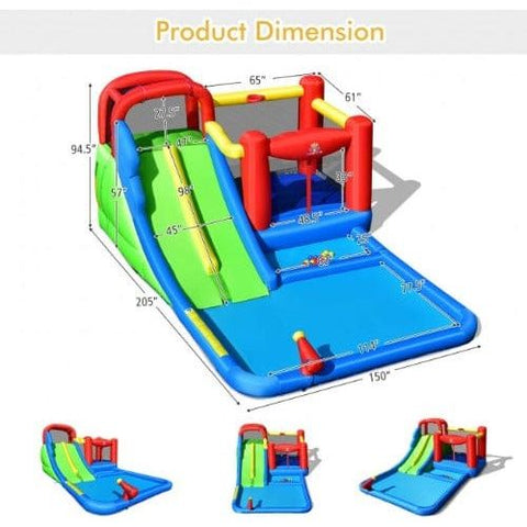 Costway Water Parks & Slides Inflatable Water Slide with Ocean Balls for Kids without Blower by Costway 781880250616 85296304