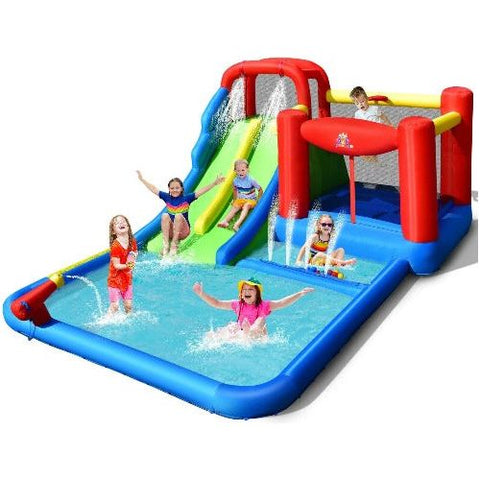 Costway Water Parks & Slides Inflatable Water Slide with Ocean Balls for Kids without Blower by Costway 781880250616 85296304