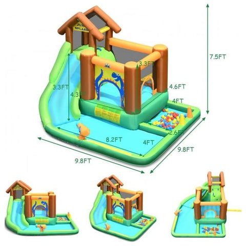 Costway Water Parks & Slides Inflatable Waterslide Bounce House Climbing Wall by Costway