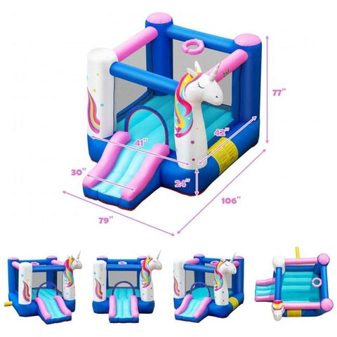 Costway Water Parks & Slides Kids Inflatable Bounce House with 480W Blower by Costway 5 In 1 Kids Inflatable Climbing Bounce House by Costway SKU#32971845