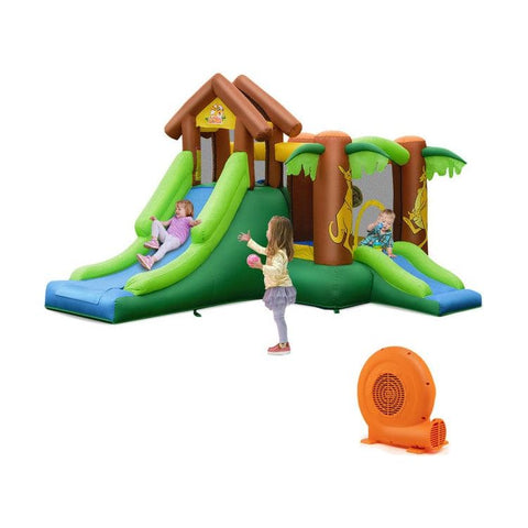 Costway Water Parks & Slides Kids Inflatable Jungle Bounce House Castle with Bag by Costway