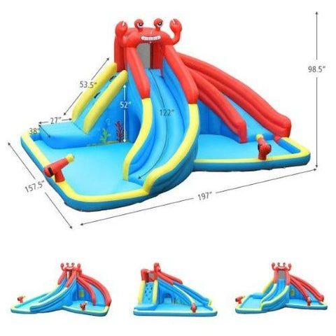 Costway Water Slides Inflatable Water Slide Crab Dual Slide Bounce House by Costway Inflatable Water Slide Crab Dual Slide Bounce House Costway 57042861