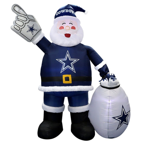 7' Air Blown Inflatable NFL Dallas COWBOYS Santa Claus