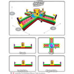9'H Wacky 4-Man Equalizer Interactive Game by Cutting Edge