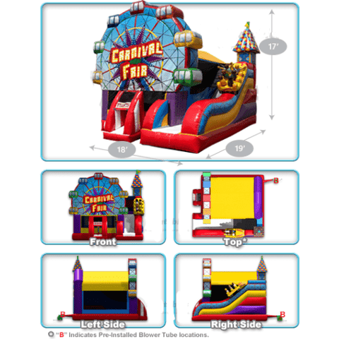 Cutting Edge Commercial Bouncers 17' Carnival 5-in-1 Combo by Cutting Edge BC460101 17' Carnival 5-in-1 Combo by Cutting Edge SKU# BC460101