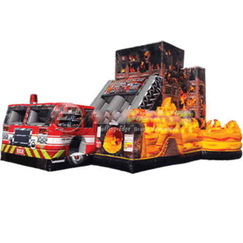 Cutting Edge Commercial Bouncers 20' Fire Rescue Obstacle Course by Cutting Edge 22' Wacky Dual Lane Slide by Cutting Edge SKU# S260107