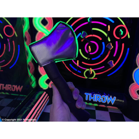 Cutting Edge Inflatable Bouncers 11'H Inflatable Battle Axe Blacklight Axe Throw (Double) by Cutting Edge 781880293910 IN580801 11'H Inflatable Battle Axe Blacklight Axe Throw (Double) Cutting Edge