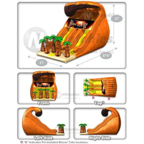 Cutting Edge Inflatable Bouncers 27'H Wave of Fire Dual Slide by Cutting Edge 781880221593 S120201 36'H Castle Turbo Slide by Cutting Edge SKU#S050401