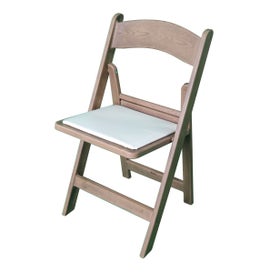 Resin Folding Chairs, Natural Wood