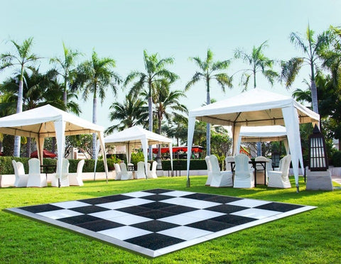 9' x 15' Commercial Portable Black/White Checkered Dance Floor