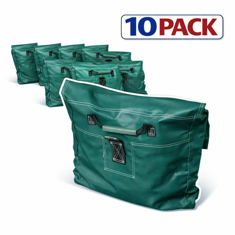 Dark Green Commercial Vinyl Sandbag for Inflatables, 10 Pack