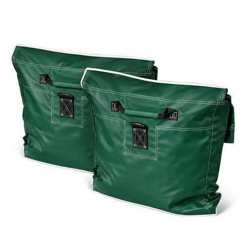 Dark Green Commercial Vinyl Sandbags for Inflatables, 2 Pack
