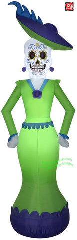 7' Gemmy Airblown Inflatable Halloween Day Of The Dead Woman
